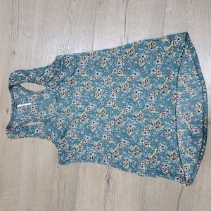 Free People Floral‎ Racerback Tank Top XS green flowers